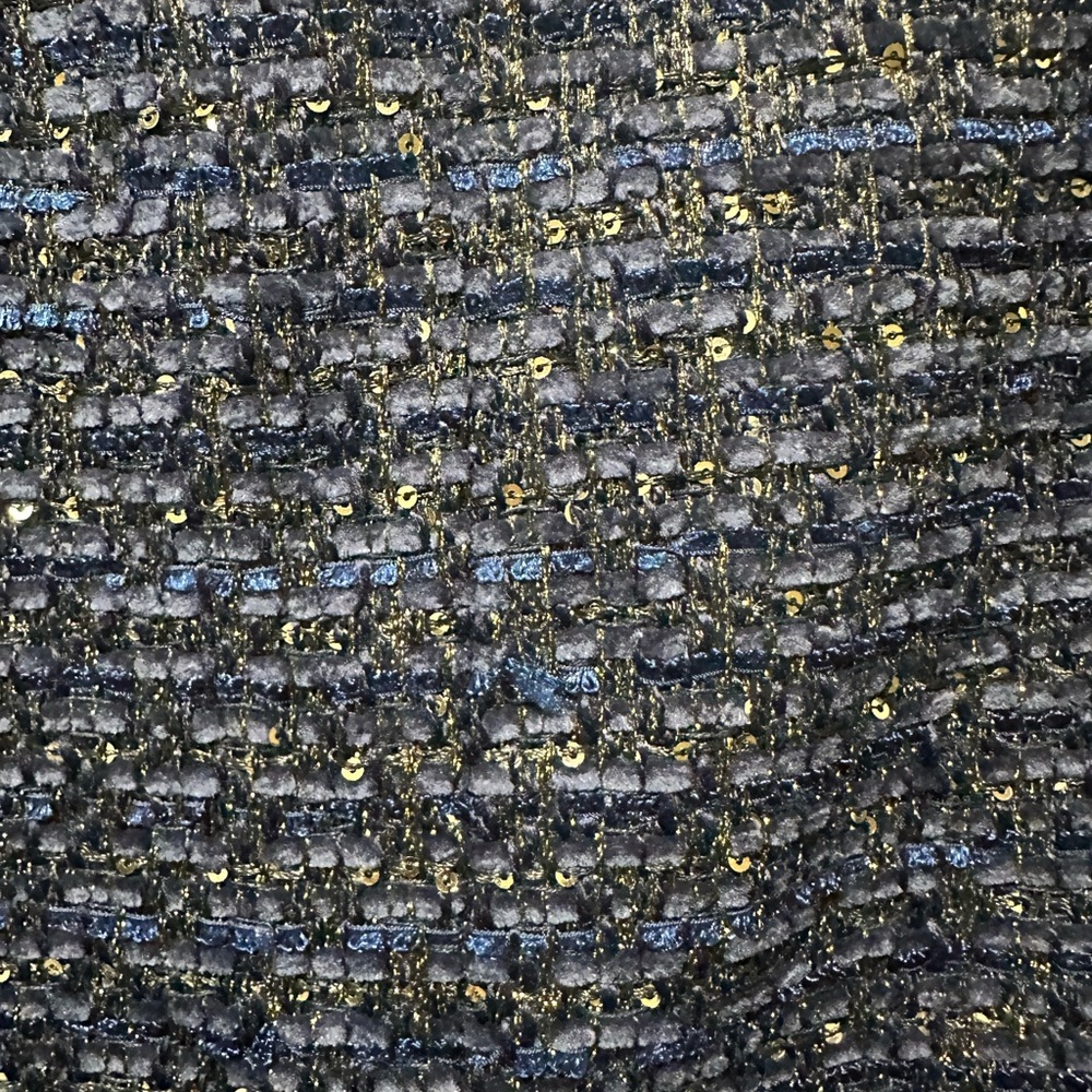 White House Black Market Blue Shimmer Tweed Moto Jacket 4 - Picture 6 of 13